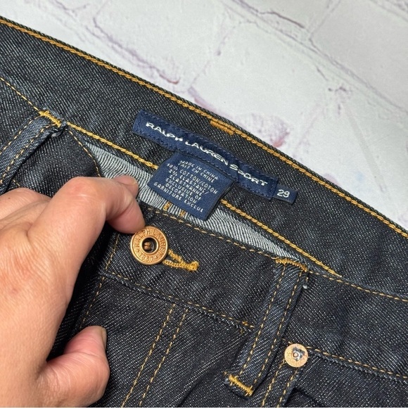 RALPH LAUREN SPORT women’s dark wash blue denim ankle cropped pants size 29 EUC - Picture 8 of 12